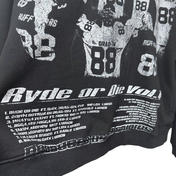 Ruff Ryders Hoodie Medium by KIY Vol1 Black Cotton Sweatshirt Hip Hop Streetwear - Picture 13 of 15
